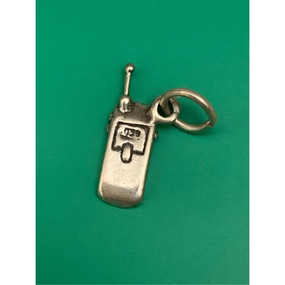 .925 Cell Phone Sterling Silver Jewelry Charm #communicate - Picture 2 of 3